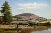Alfred Ordway Fishing on Fairlee Pond USA oil painting artist
